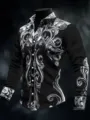 S / Top - Black Baroque Pattern (FS0053)