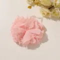 Pink layered chiffon and lace flower ornament displayed flat against a light neutral background - Style 22(A33-2-1-4) / 1 Piece Pack