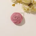Close-up of a soft pink velvet rosebud ornament on a cream surface with pale yellow flowers - Style 26(A30-2-5-9 Large) / 1 Piece Pack