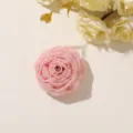 Close-up of a layered pink fabric flower with softly curled petals, arranged on an ivory surface - Style 36(A33-4-4-7) / 1 Piece Pack