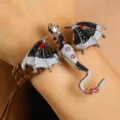 Pulsera (54 Gris 1274) / Dragón Blanco-Negro Cordón Marrón