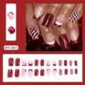 Christmas Red White Glitter Snowflake Style (DFX-0012)