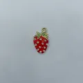 Strass Groen Blad Rode Aardbei Hanger (KC1)