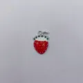 Zilveren Basis Sneeuwtop Groene Strass Aardbei (Wit K2)