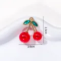 Ciondolo Ciliegia Rosso Scuro con Strass (A15-3)