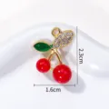 Cerise Émaillée Exquise avec Strass (A15-8)