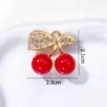 Pendentif Cerise Nœud avec Strass (A15-9)