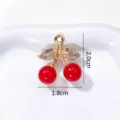 Cerise Rouge à Tige Dorée (A15-5KC金)
