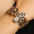 Leopard Flower Bangle (5210) / Gold + Leopard