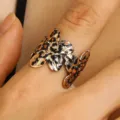 Leopard Flower Ring (5461) / Gold + Leopard