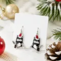 Christmas Hat Cat Style (26070401-2) / Black and White