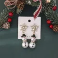 Rhinestone Snowflake Pearl Snowman (24101701-2) / White