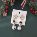 Rhinestone Snowflake Pendant Snowman (24101701-3) / White