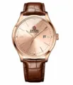 Stile Fibbia ad Ardiglione / Pelle Marrone Cassa Oro Rosa Quadrante Oro Rosa