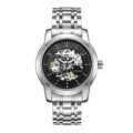 Silver Steel Black Dial