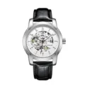 Black Strap Silver Case White Dial (Silver Movement)