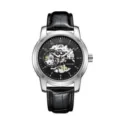 Black Strap Silver Case Black Dial (Silver Movement)
