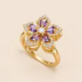 Anillo Solo (J0803) / Púrpura Dorado