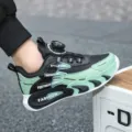 38 / Style Sportif en Surface Cuir (rh1085) / Noir Vert