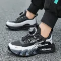 38 / Style Sportif en Surface Cuir (rh1085) / Noir et Gris