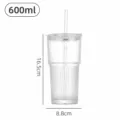 Μονή Συσκευασία 600ml (Με Καλαμάκι και Καπάκι) / Διαφανές Κυματιστό Στυλ