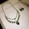 Two-Piece Set / Silver Base Green Zirconia
