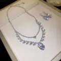 Two-Piece Set / Silver Base White Zirconia