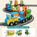 Blue Panda Train Conductor - Extra Large [10 Number Magnetic Tiles] [Color Box Packaging]