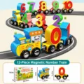 Blue Panda Train Conductor - Extra Large [12 Number Magnetic Tiles] [Color Box Packaging]