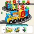 Blue Panda Train Conductor - Extra Large [15 Magnetic Number Blocks + Addition and Subtraction Operations] [Color Box Packaging]