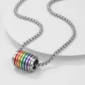 Cylindrical Rainbow Pendant / Silver