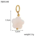 Colgante de Flor de Concha Blanco (PJ00534B) / Colgante Solo (Sin Cadena)