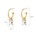 White zirconia earrings [packaged in a bag]
