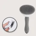 Fijne Pen Zelfreinigende Kam / Elegant Grijs