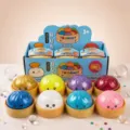 8.5cm Gold Powder Burst Bead Bun