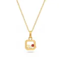 Gold Transparent Square Locket Necklace (No Charms)
