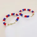 Red White Blue Heishi Bead Hoop Style