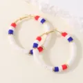 Independence Day Heishi Disk Hoop Style