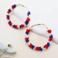 Red White Blue Color Block Hoop Style