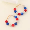 Red Blue Silver Bead Link Style