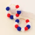 Red White Blue Pom-Pom Hoop Style