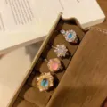 4 Pieces / French Rainbow Crystal Set of Four (Without Jewelry Box)