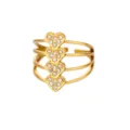 Heart Rhinestone Multi-layer Gold (JZ7896G)