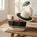 Hoed en Tas Set / Hoed + Tas Set (Melkwit en Zwart)
