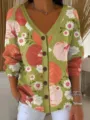 S / Hauts / Imprimé Floral Citrouille (VLKS-17)