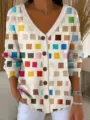 S / Hauts / Motif à carrés colorés (VLKS-23)