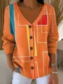 S / Hauts / Motif Géométrique Orange (VLKS-24)