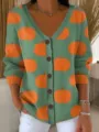 S / Hauts / Motif citrouille gris-vert (VLKS-28)