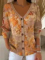 S / Hauts / Motif de Feuilles d'Érable d'Automne (VLKS-35)