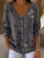 S / Hauts / Motif Floral Gris (VLKS-42)